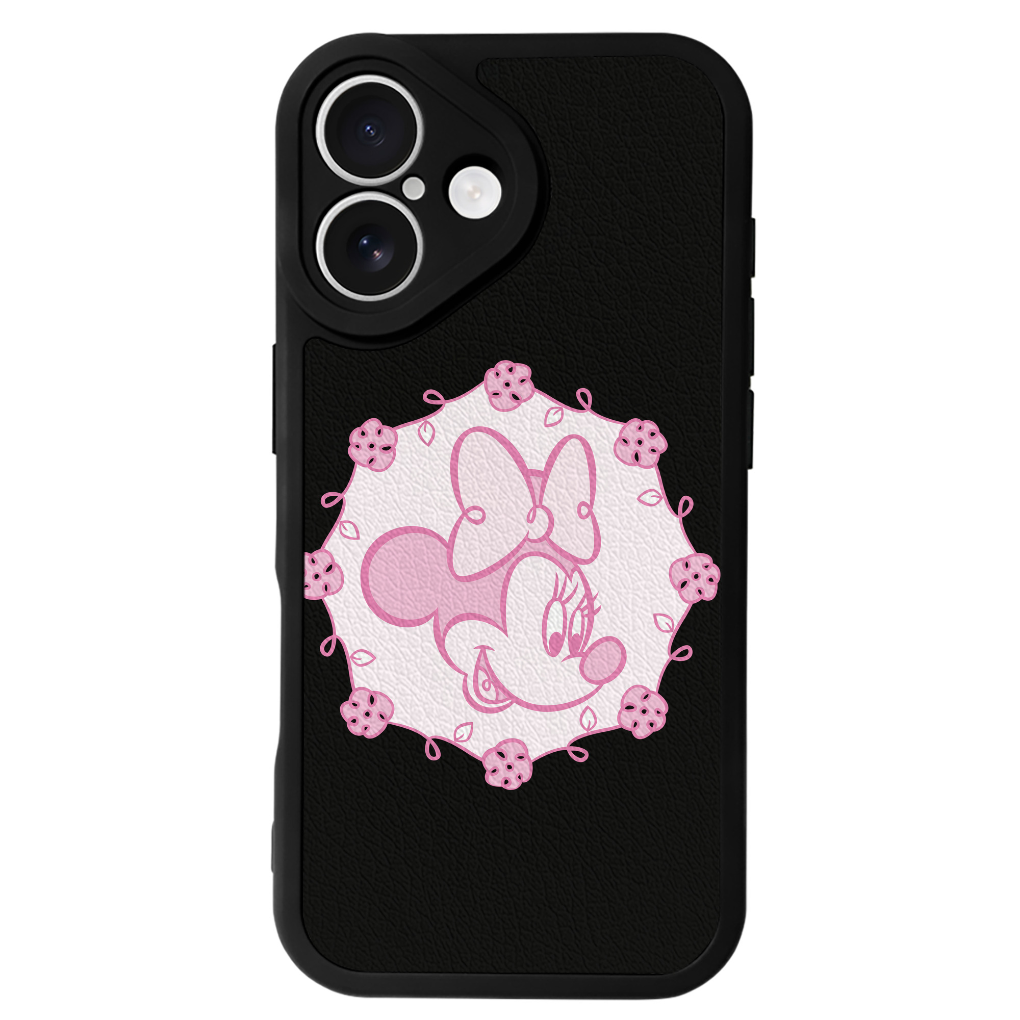 （画像用） ミッキーマウス Mickey Mouse 【iPhone 16シリーズ対応】シリコンスマホケース（レザー調） 材質：シリコン